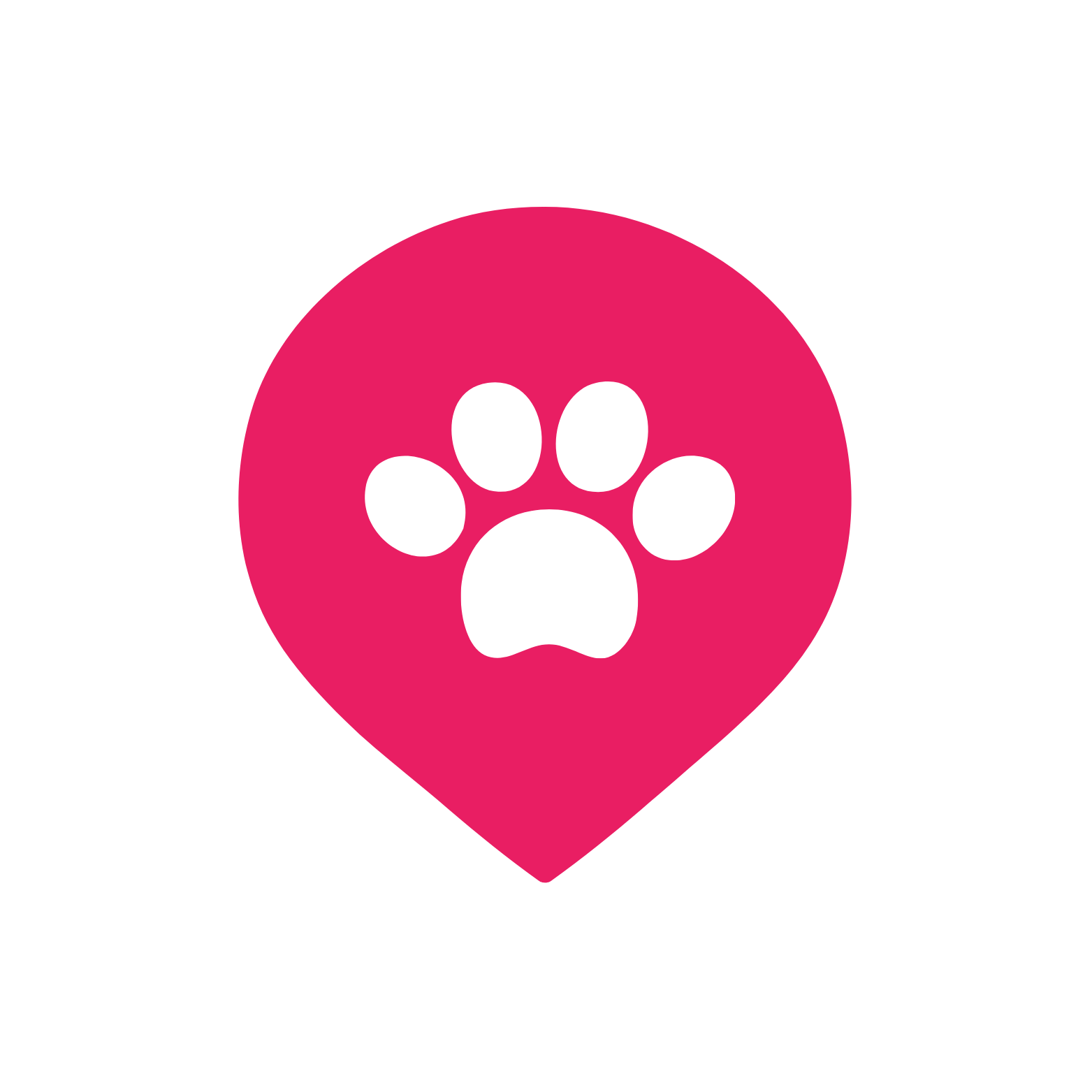 Pawsy Logo - Location pin with paw print